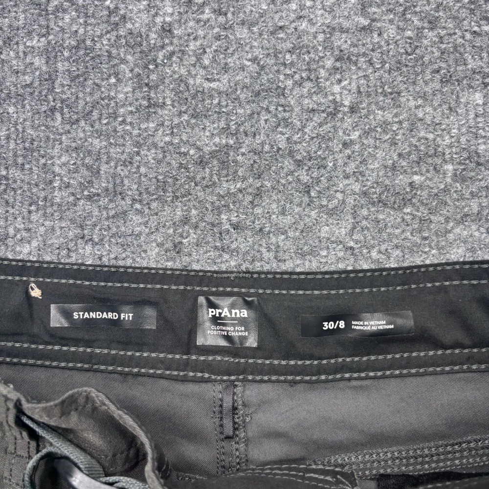 Prana Zion Shorts Mens 30 Charcoal Grey Stretch Hiking Cargo Belted 8 Inseam - Picture 6 of 8